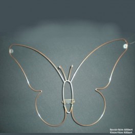 Papillon, decorative iron wire object,